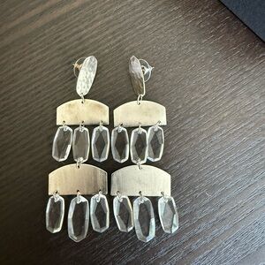 Kendra Scott Silver and Crystal Drop Earrings